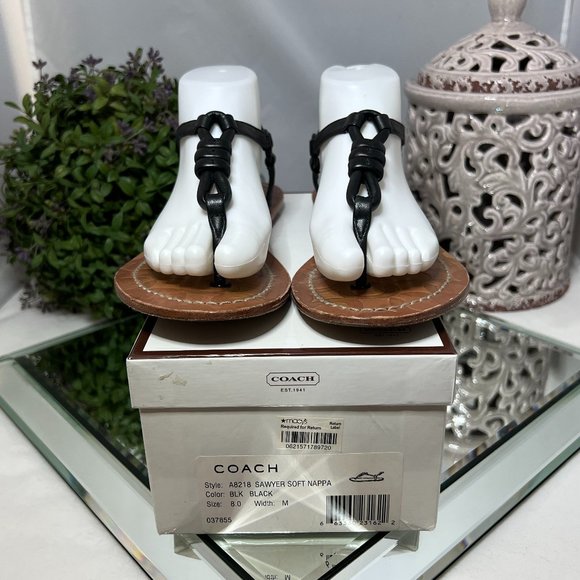 Coach Shoes - Coach Sawyer Leather Slingback Sandals